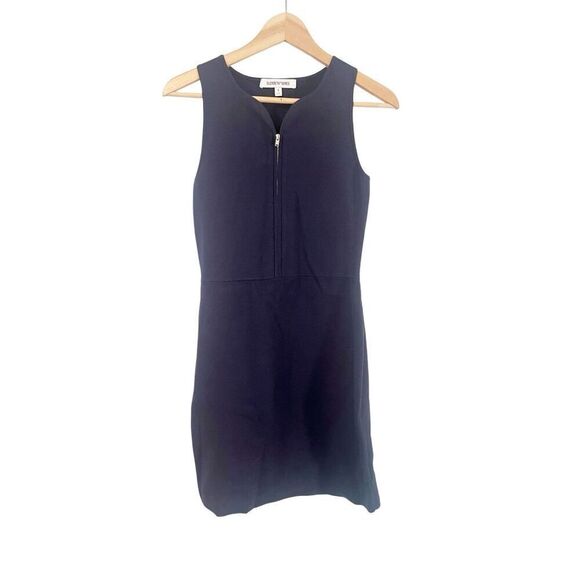 Elizabeth and James Navy Blue Half Zip Sleeveless Bodycon Mini Dress Small - Picture 1 of 4